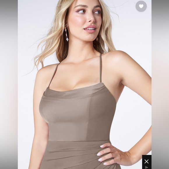 Azazie Kalea Bridesmaid Dress in Taupe - Picture 4 of 7